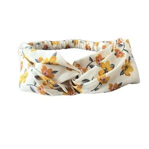 Kids Floral Flower Headband Yellow Twist Knot Wrap Boho One Size